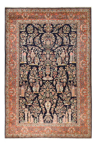 Keshan Teppich 252x375cm - Perserteppich - dunkelblau
