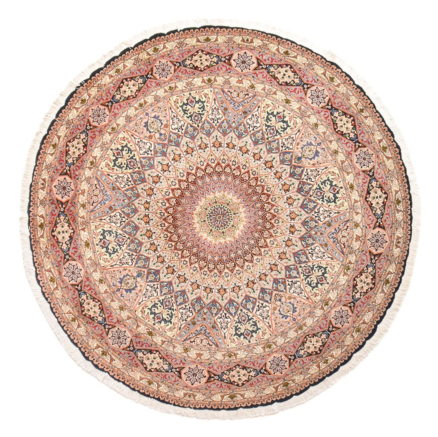 Perserteppich - Täbriz - Royal rund  - 250 x 250 cm - hellrot