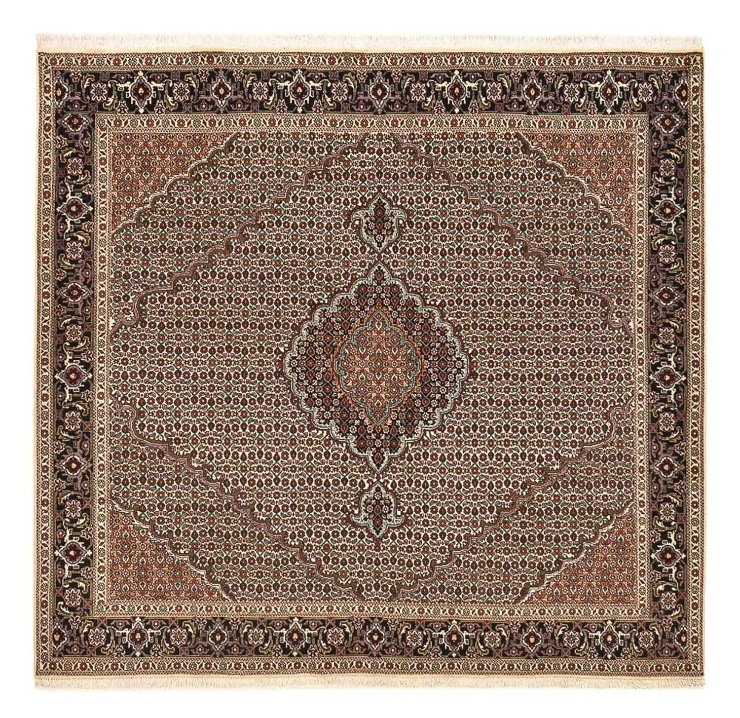 Perserteppich - Täbriz - Royal quadratisch  - 202 x 200 cm - braun