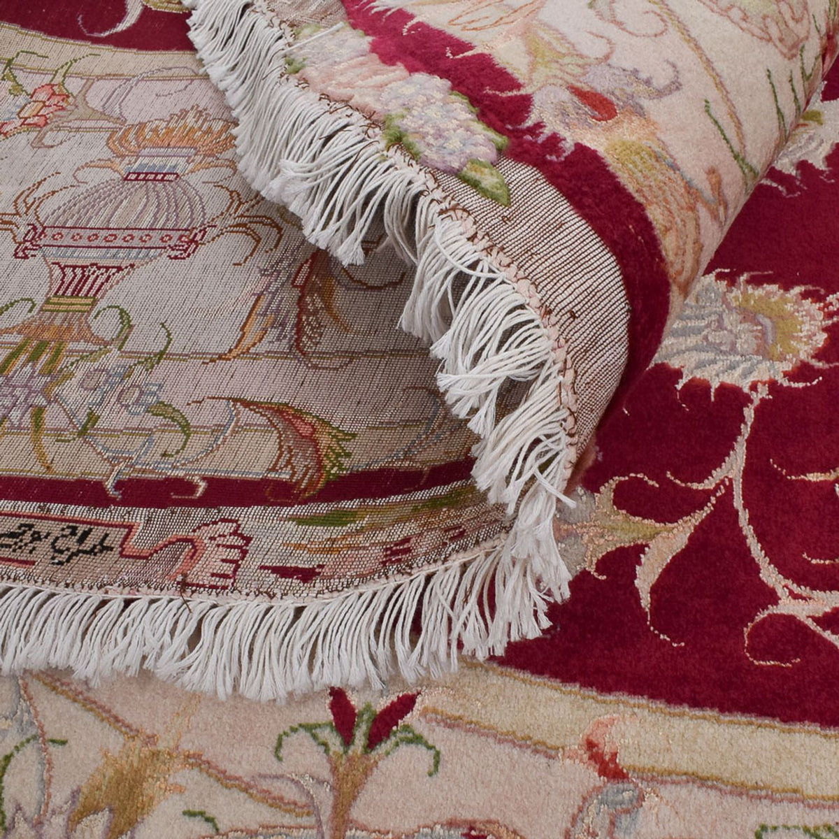 Perserteppich - Täbriz - Royal rund  - 245 x 245 cm - rot