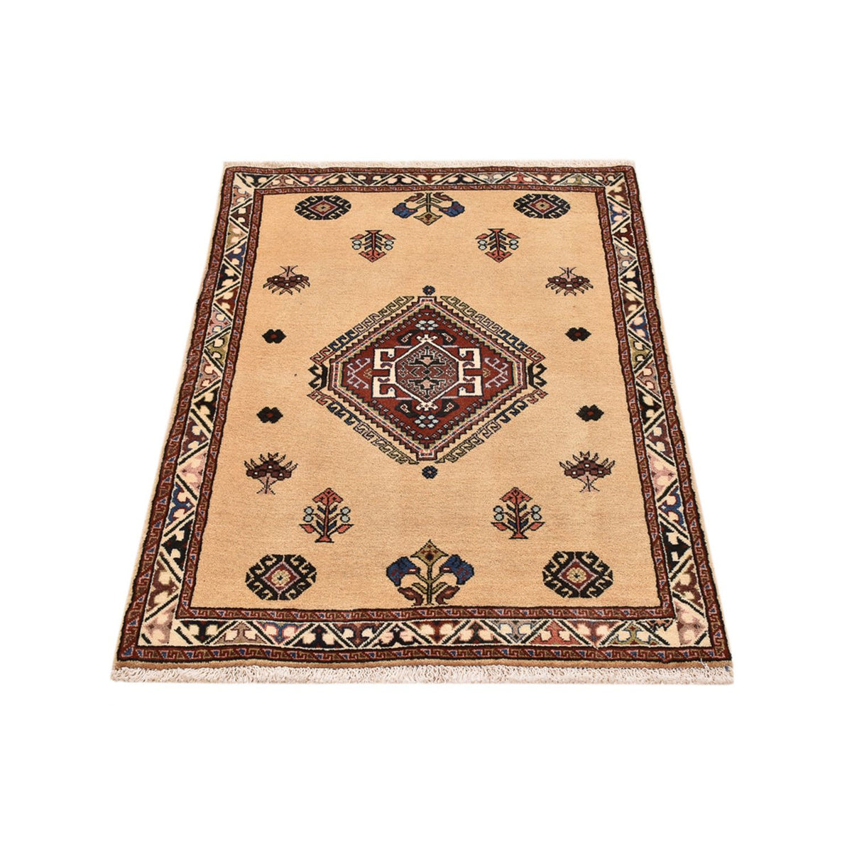 Gabbeh Teppich - Kaschkuli Perser - 125 x 80 cm - hellbeige