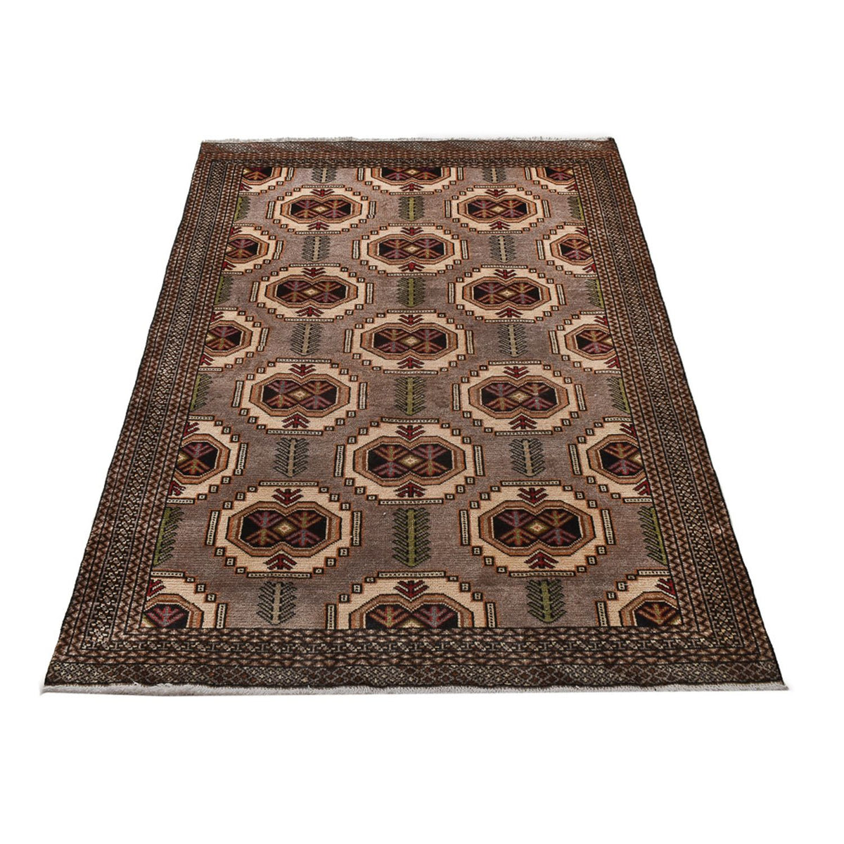 Turkaman Teppich - 188 x 127 cm - mehrfarbig