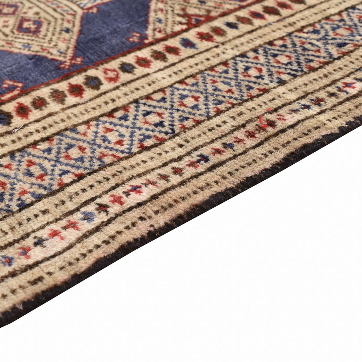 Turkaman Teppich - 101 x 136 cm - dunkelblau