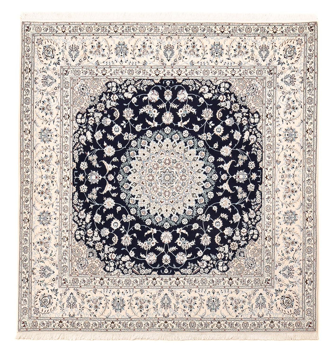 Perserteppich - Nain - Premium quadratisch  - 206 x 206 cm - dunkelblau