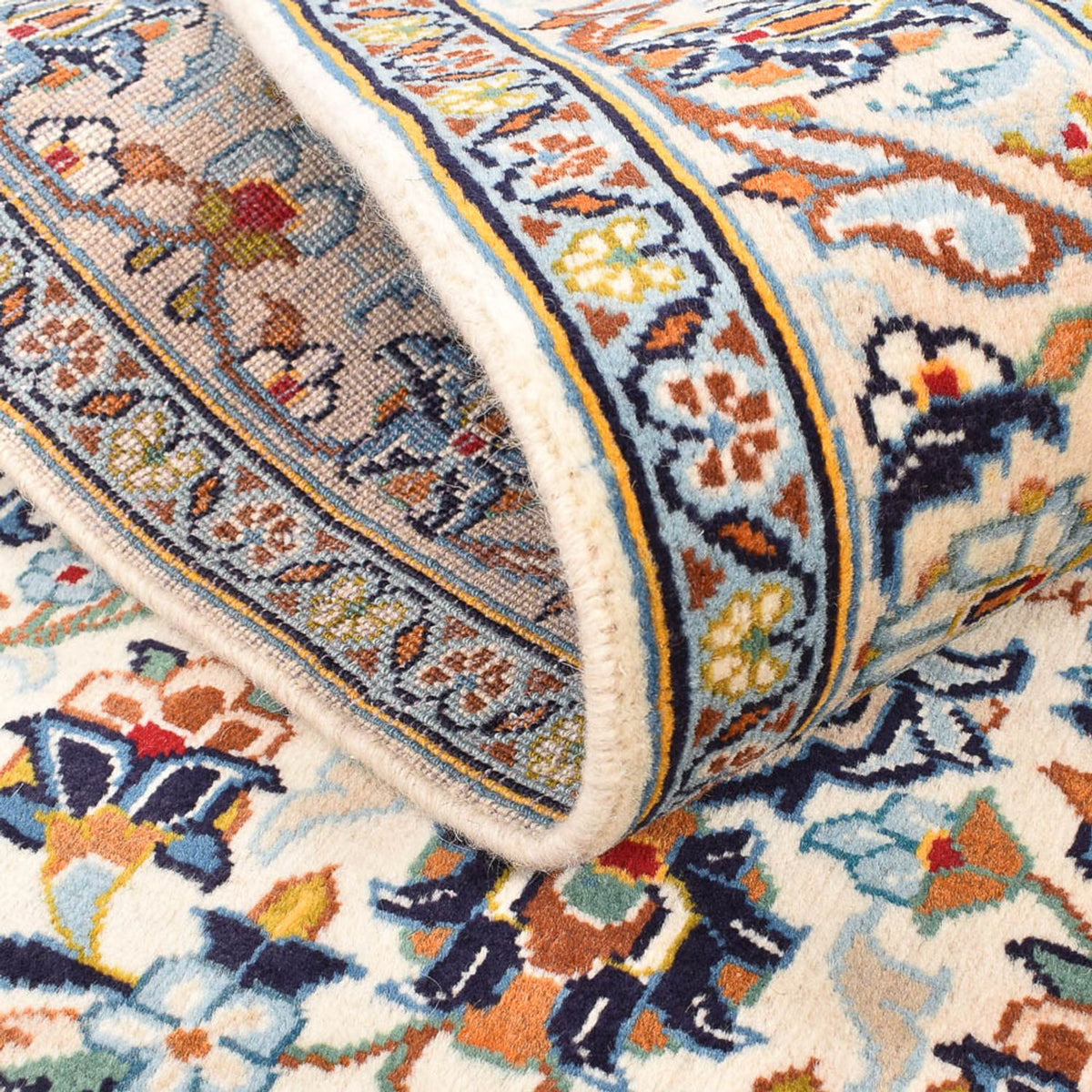 Perserteppich - Keshan - 141 x 96 cm - hellbeige
