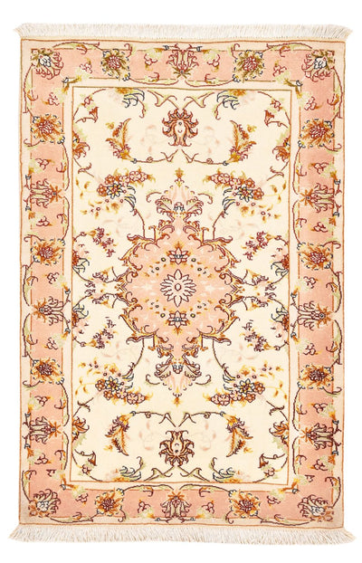 Täbriz - 50 Raj Teppich 66x101cm - Perserteppich - hellbeige