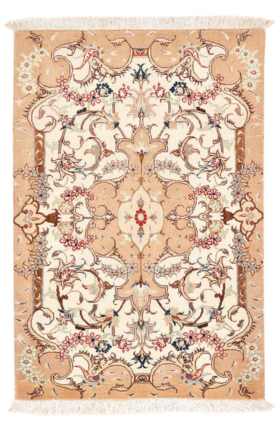 Täbriz - 50 Raj Teppich 59x92cm - Perserteppich - hellbeige