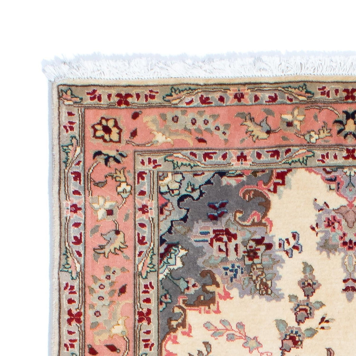 Täbriz - 50 Raj Teppich 83x203cm - Perserteppich - beige