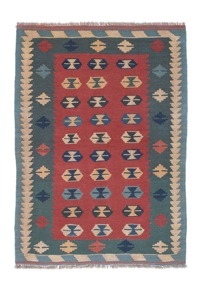 Kelim Teppich - Oriental 112 x 163 cm - dunkelrot