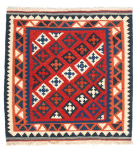 Kelim Teppich - Oriental 104 x 102 cm - dunkelrot