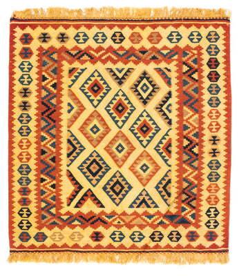 Kelim Teppich - Oriental 103 x 100 cm - beige
