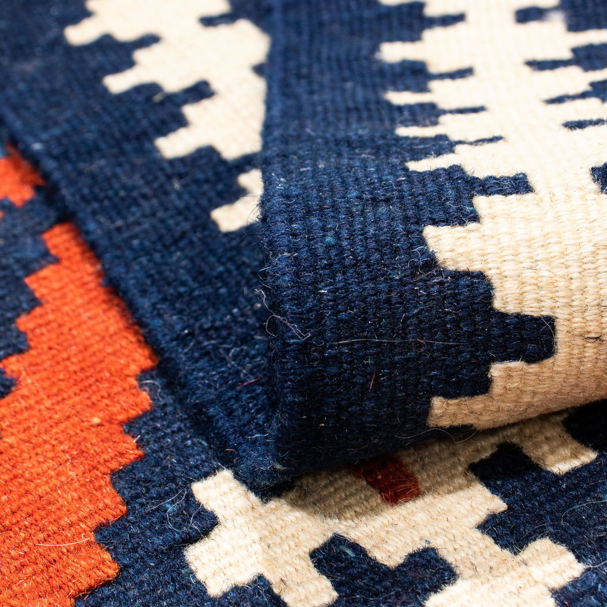 Kelim Teppich - Oriental 103 x 100 cm - dunkelblau