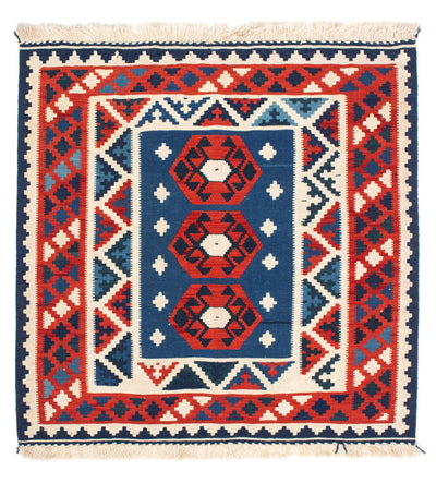 Kelim Teppich - Oriental 104 x 105 cm - dunkelblau