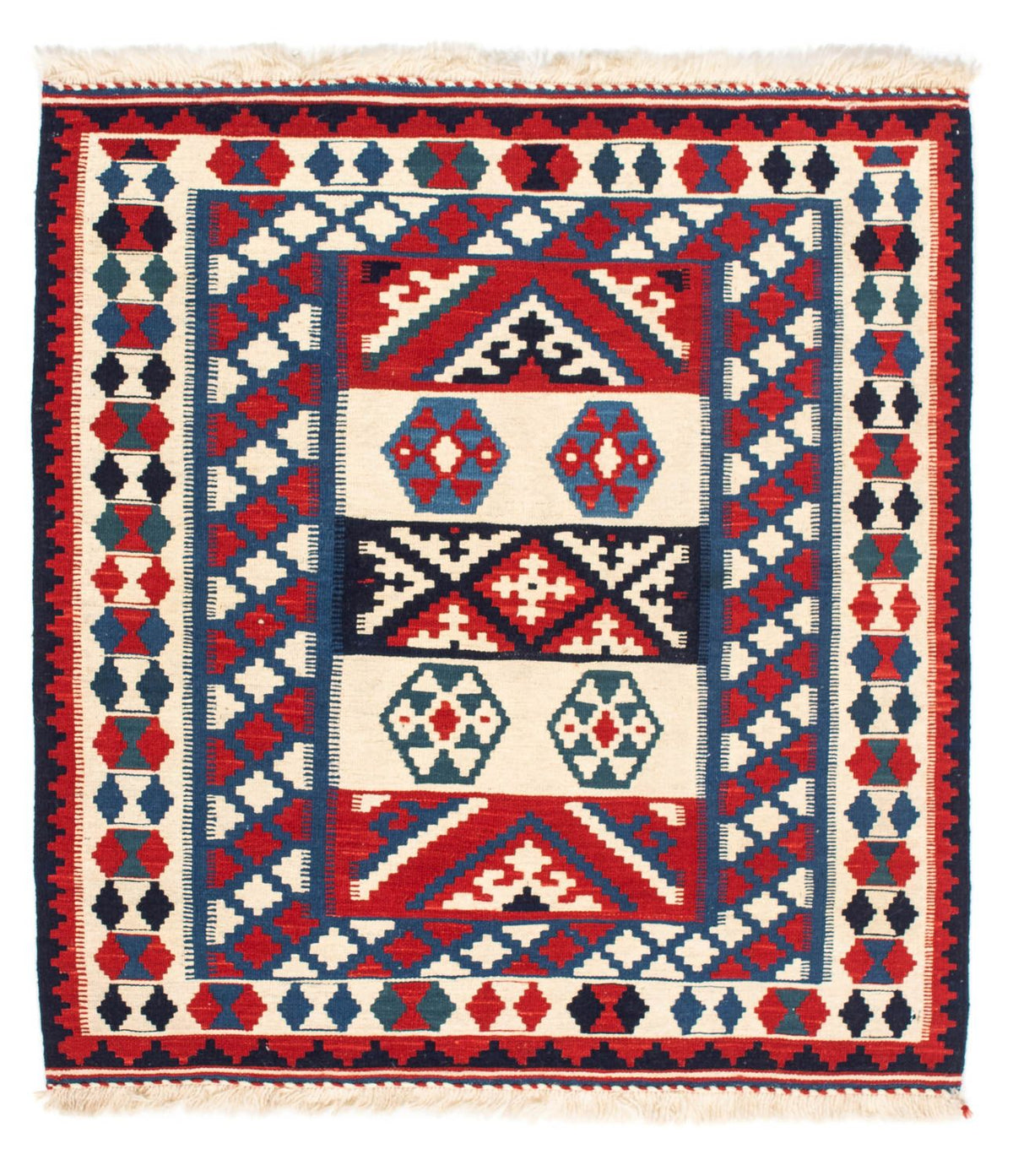 Kelim Teppich - Oriental 105 x 102 cm - dunkelblau