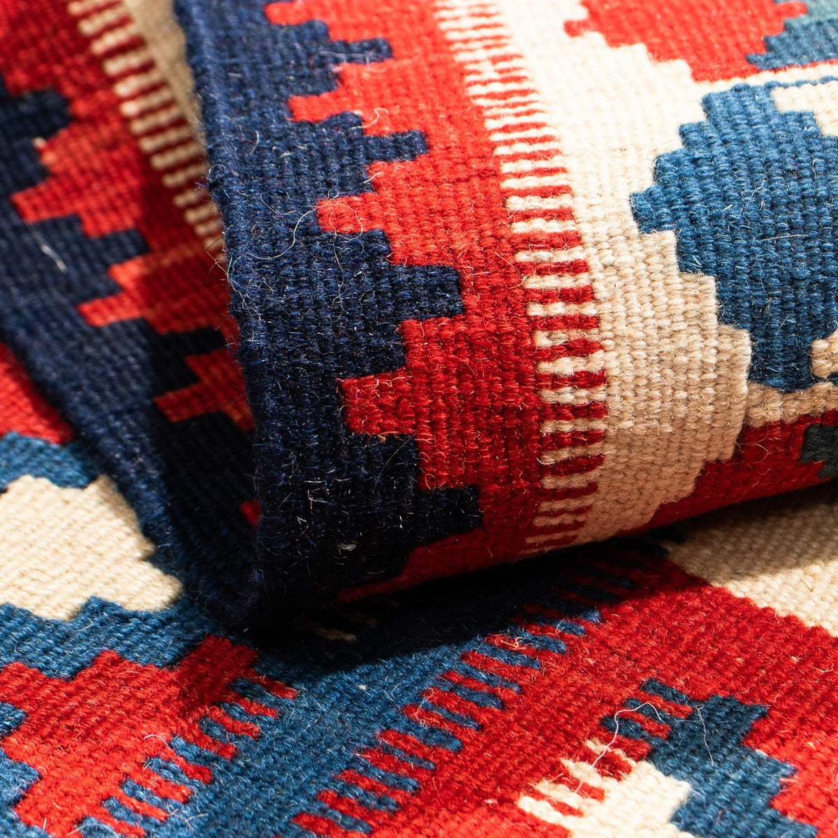 Kelim Teppich - Oriental 105 x 102 cm - dunkelblau