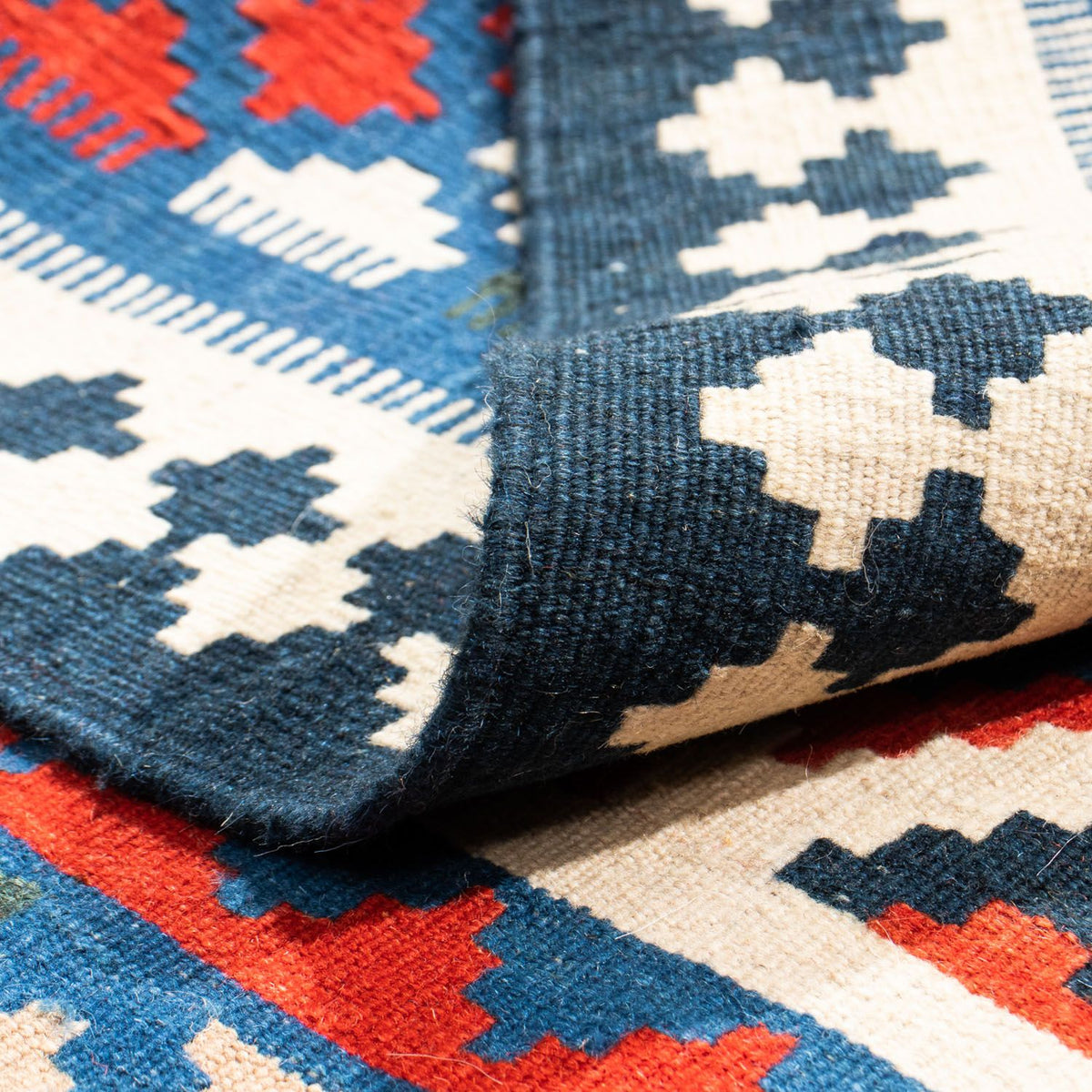 Kelim Teppich - Oriental 108 x 103 cm - blau