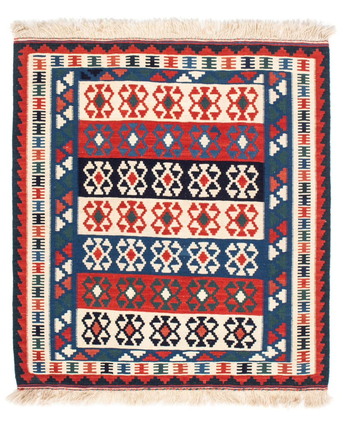 Kelim Teppich - Oriental 110 x 100 cm - blau