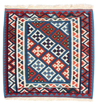 Kelim Teppich - Oriental 104 x 101 cm - blau