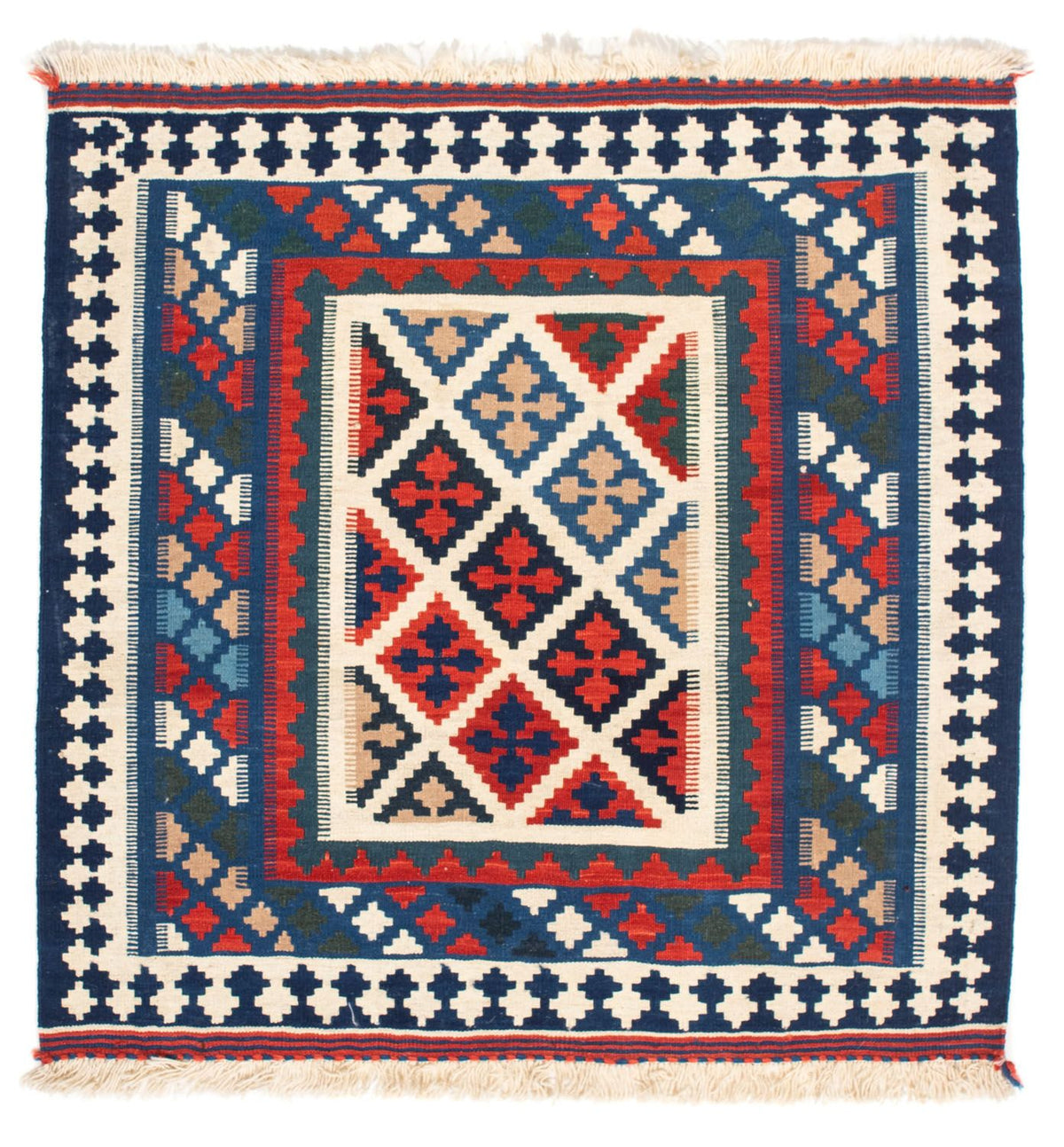 Kelim Teppich - Oriental 104 x 103 cm - blau