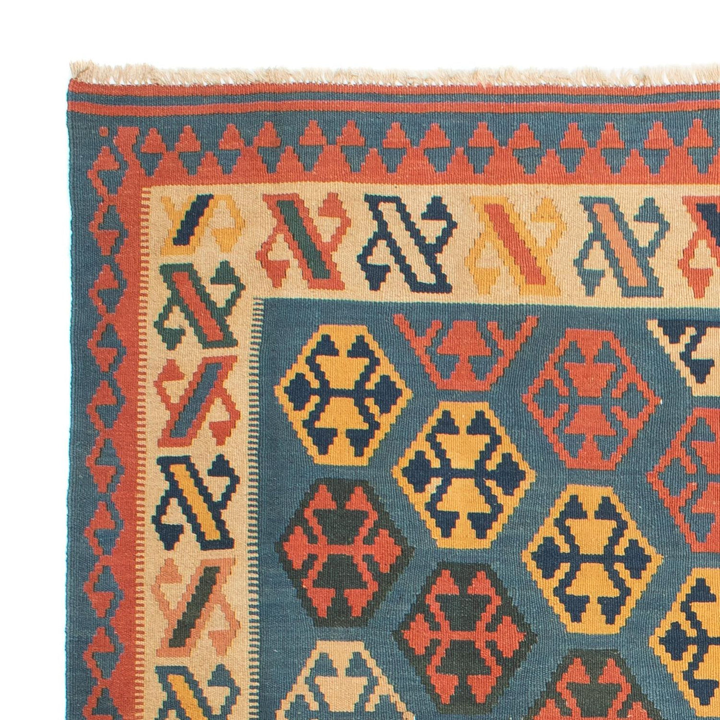 Kelim Teppich - Oriental 212 x 198 cm - blau