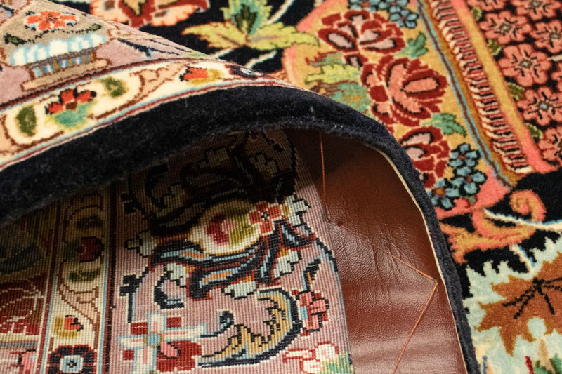 Perserteppich - Ghom 156 x 102 cm - schwarz