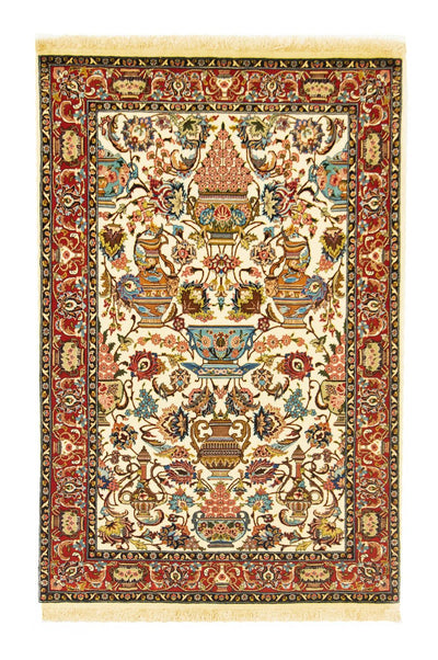Ghom Teppich 101x152cm - Perserteppich - beige