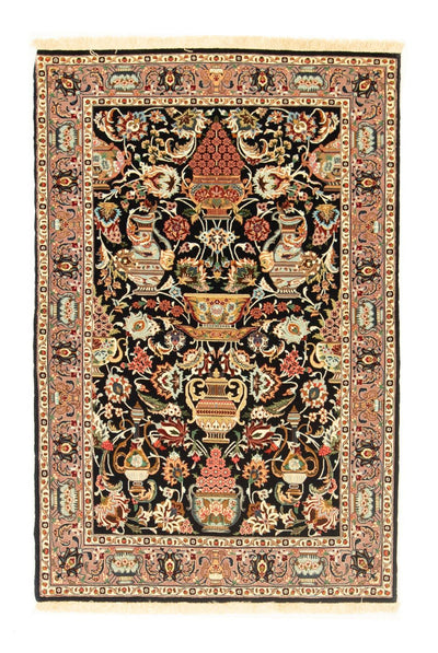 Perserteppich - Ghom 102 x 157 cm - schwarz