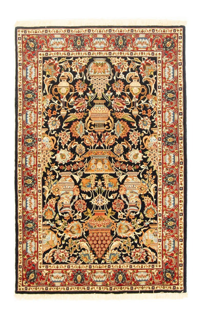 Ghom Teppich 99x152cm - Perserteppich - dunkelblau
