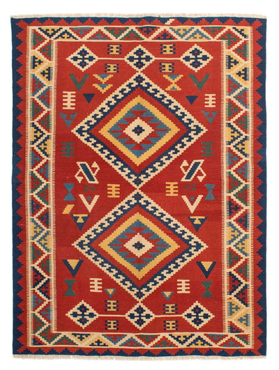 Kelim Teppich - Oriental 160 x 217 cm - dunkelrot