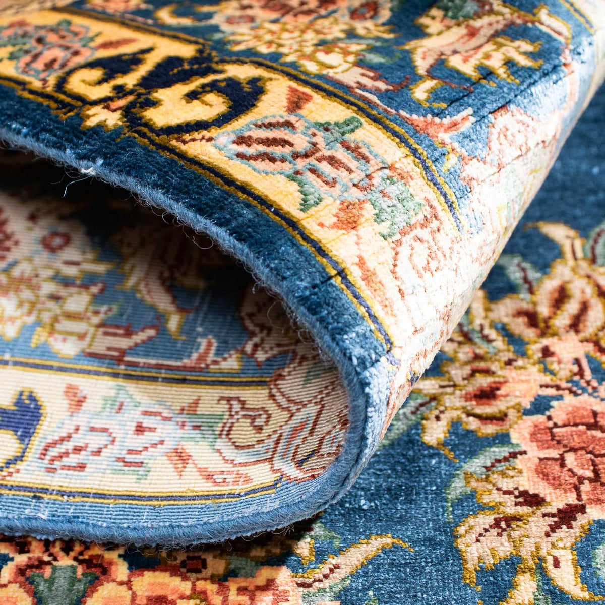 Perserteppich - Ghom 121 x 80 cm - dunkelblau