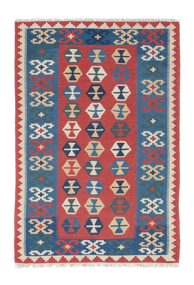 Kelim Teppich - Oriental 113 x 167 cm - blau