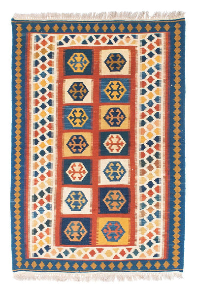 Kelim Teppich - Oriental 100 x 145 cm - blau