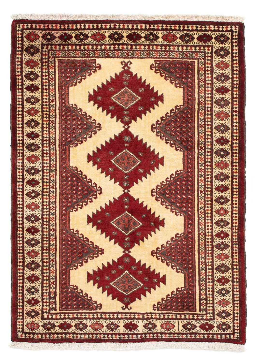 Turkaman Teppich 133 x 92 cm - dunkelrot