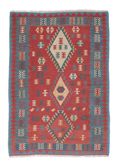 Kelim Teppich - Oriental 113 x 168 cm - dunkelrot