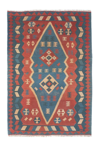 Kelim Teppich - Oriental 114 x 167 cm - blau
