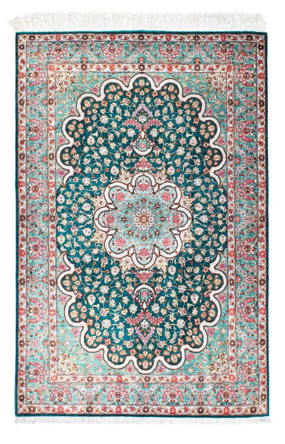 Ghom Teppich 100x152cm - Perserteppich - grün