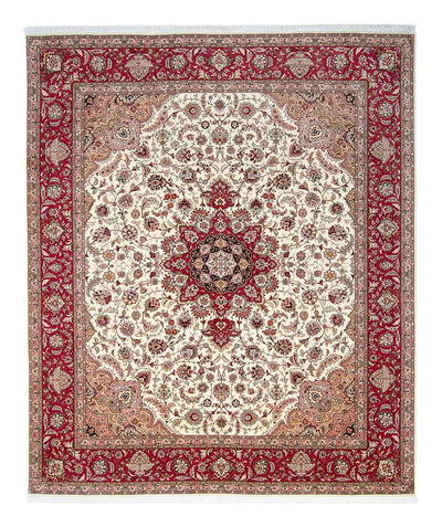 Täbriz - 50 Raj Teppich 250x300cm - Perserteppich - rot