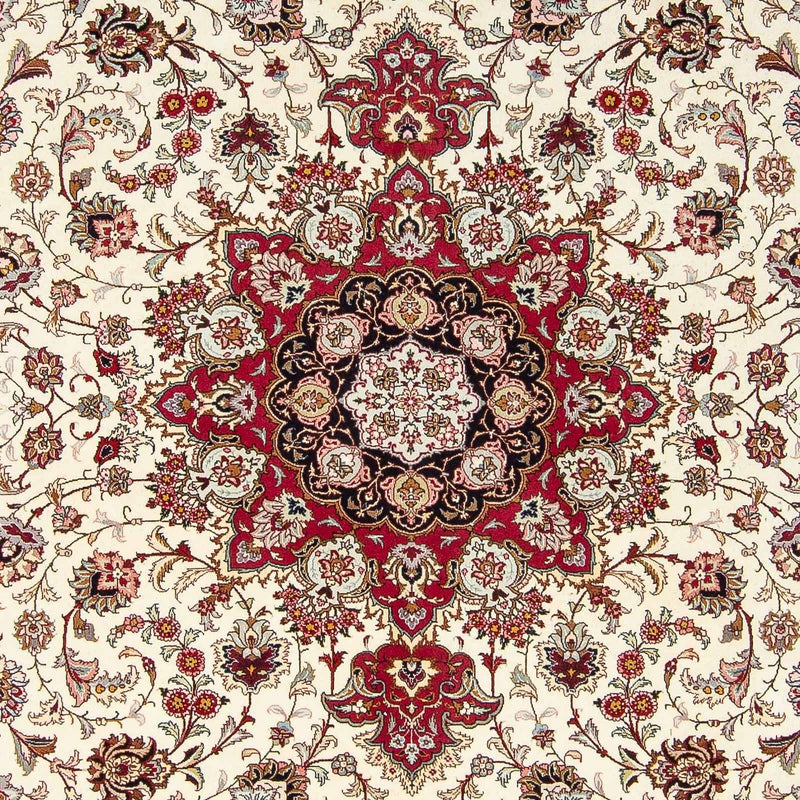 Täbriz - 50 Raj Teppich 250x300cm - Perserteppich - rot