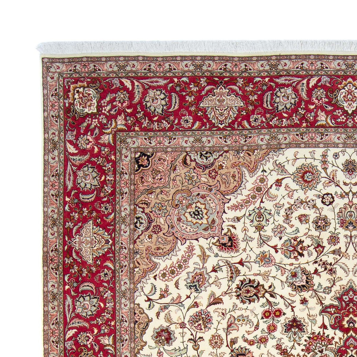 Täbriz - 50 Raj Teppich 250x300cm - Perserteppich - rot
