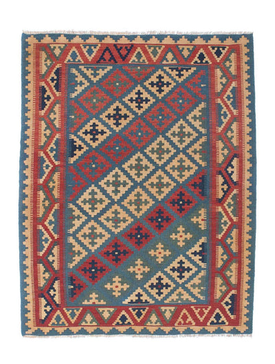 Kelim Teppich - Oriental 127 x 166 cm - blau