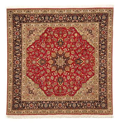 Täbriz - 50 Raj Teppich 203x203cm - Perserteppich - rot