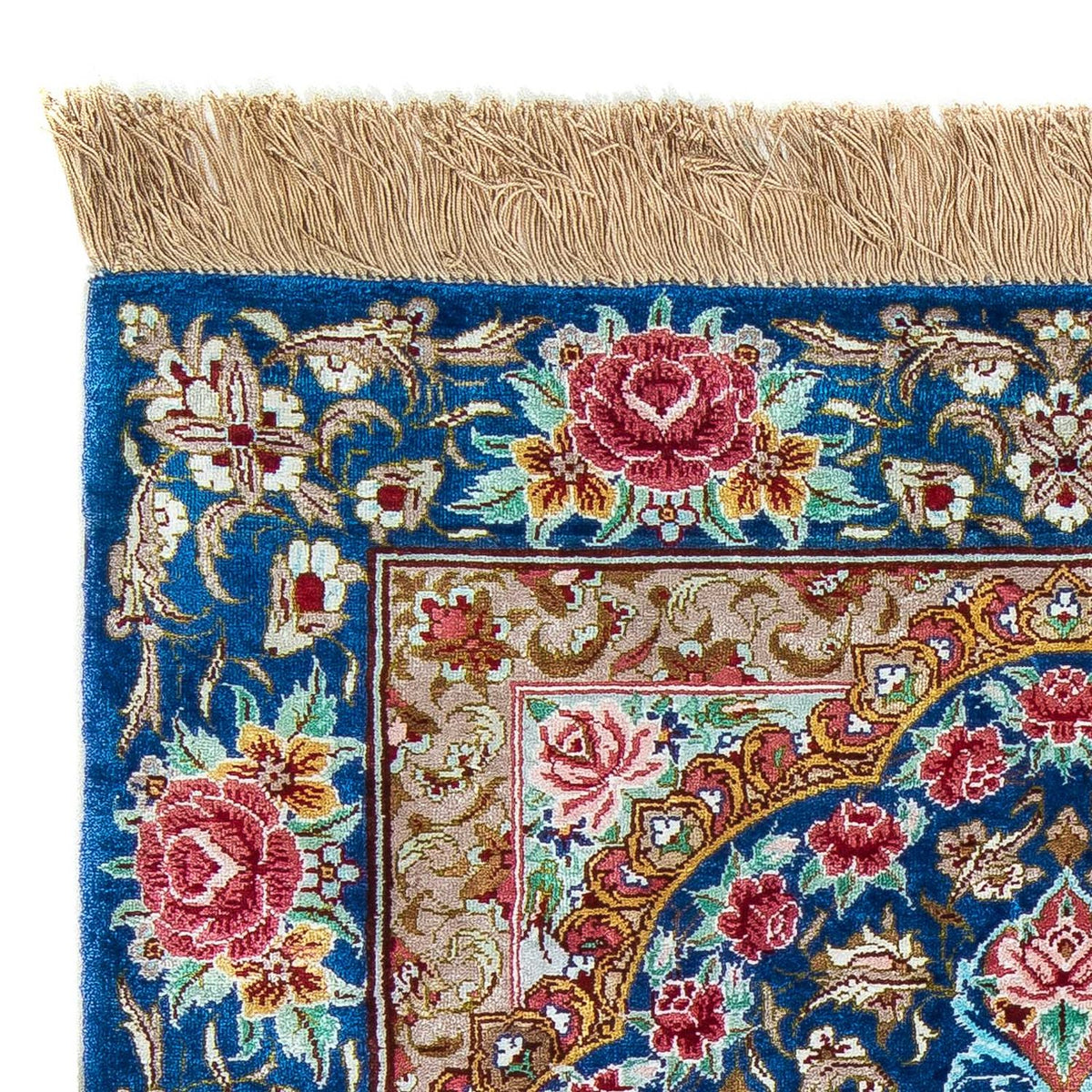 Perserteppich - Ghom 80 x 55 cm - dunkelblau