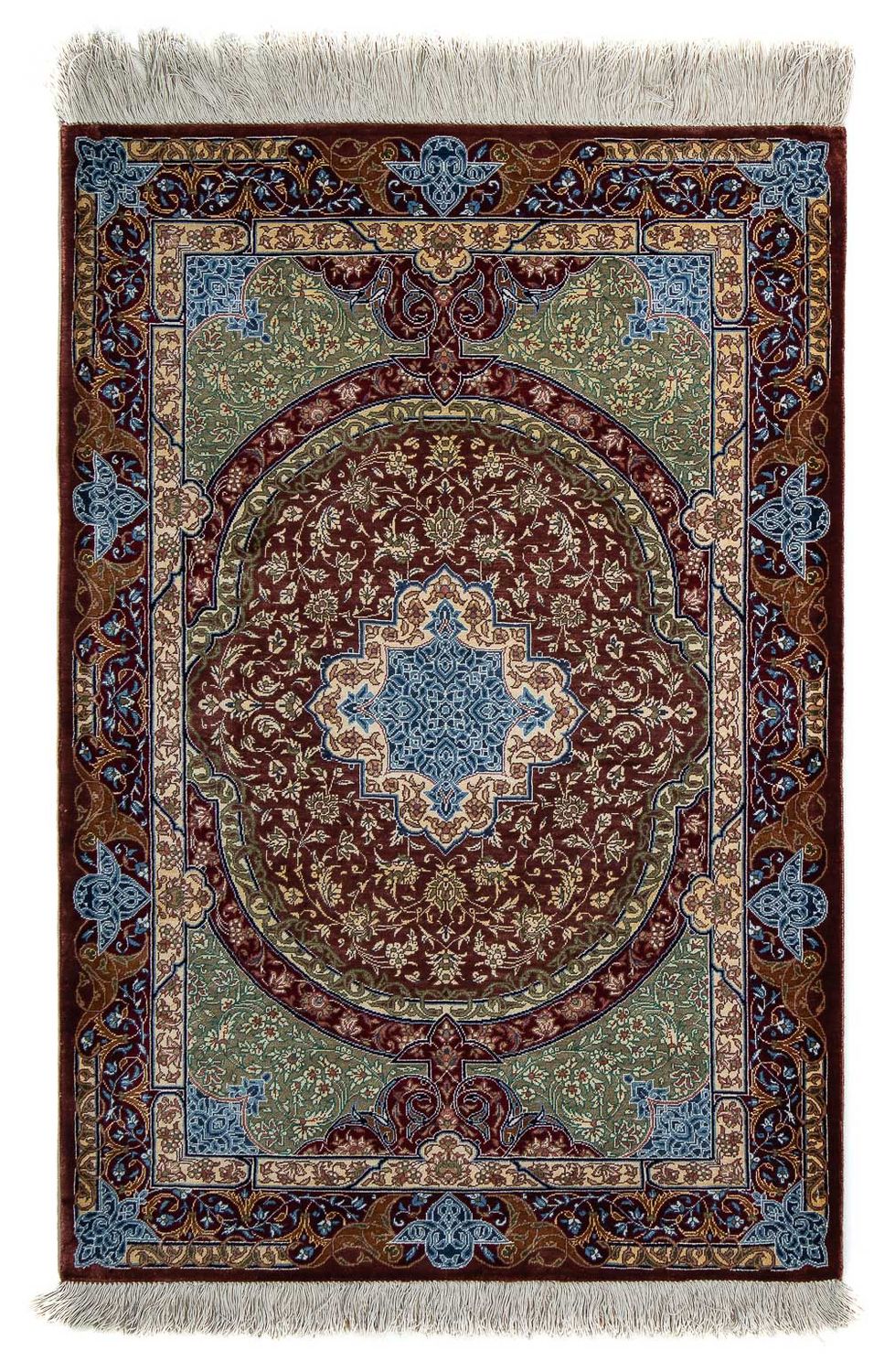 Perserteppich - Ghom 90 x 61 cm - mehrfarbig