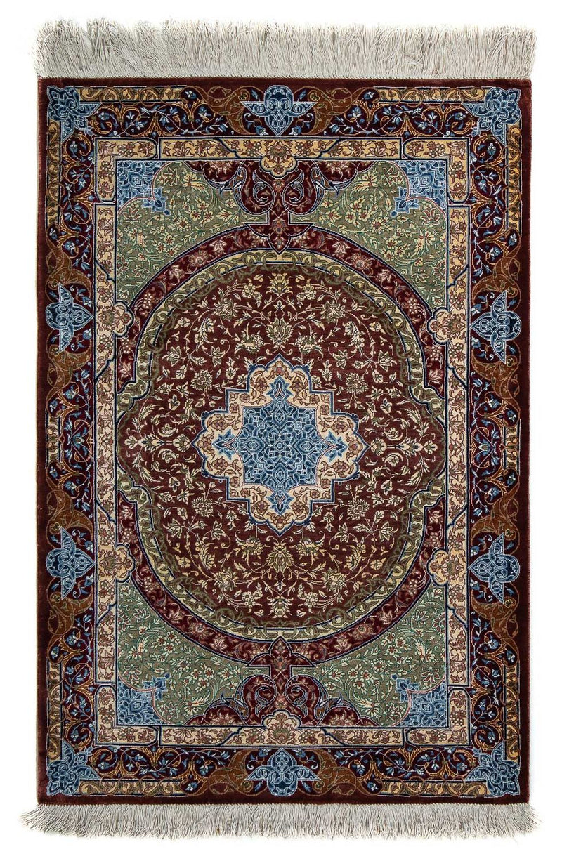 Perserteppich - Ghom 90 x 61 cm - mehrfarbig