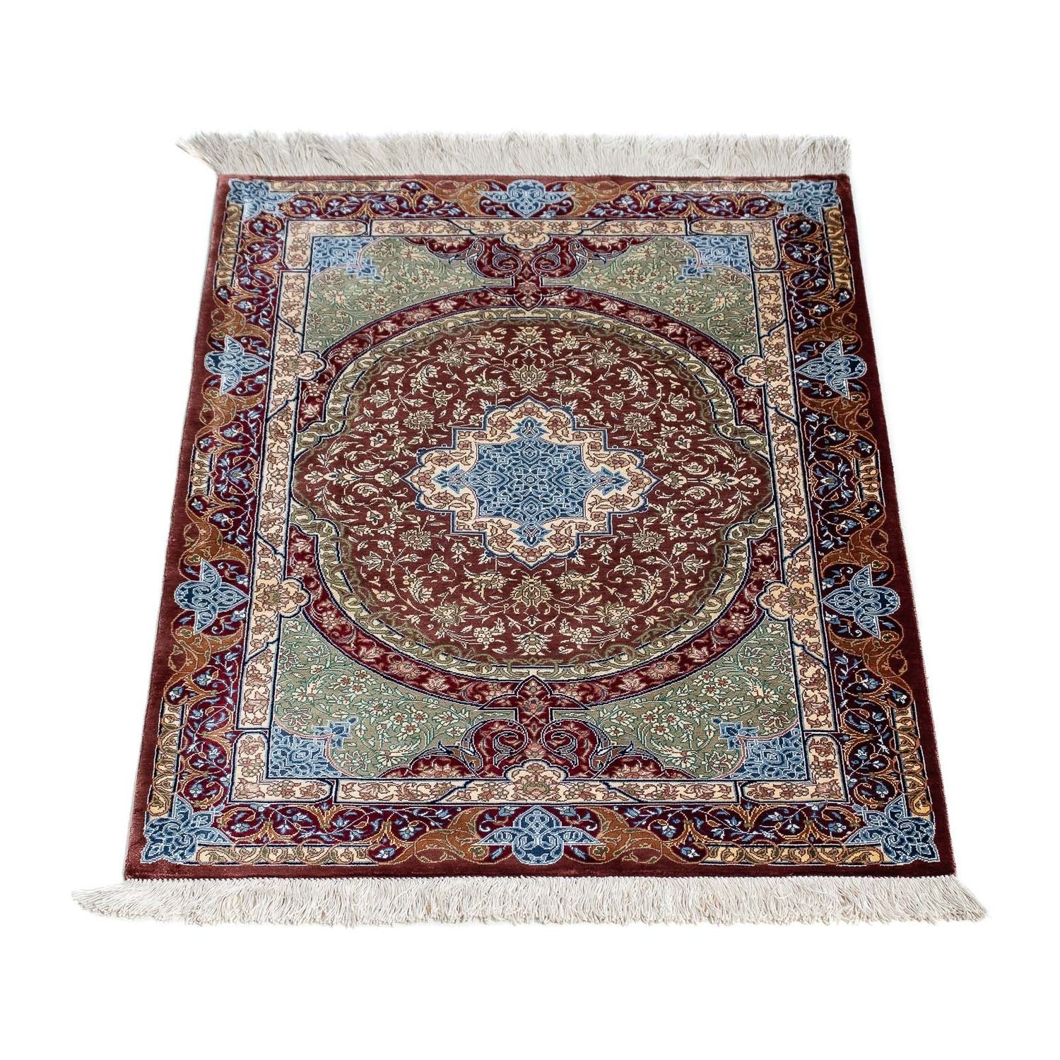 Perserteppich - Ghom 90 x 61 cm - mehrfarbig