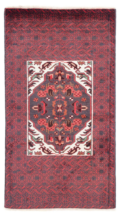Belutsch Teppich 87x156cm - Orientteppich - dunkelrot
