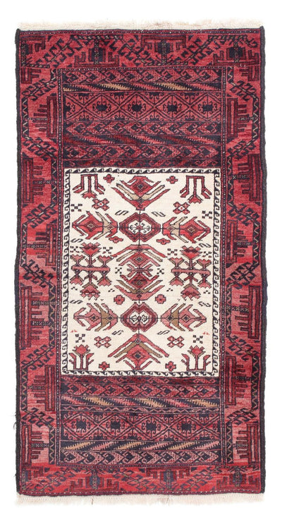 Belutsch Teppich 77x146cm - Orientteppich - hellrot