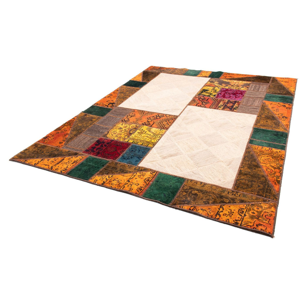 Patchwork Teppich 249 x 194 cm