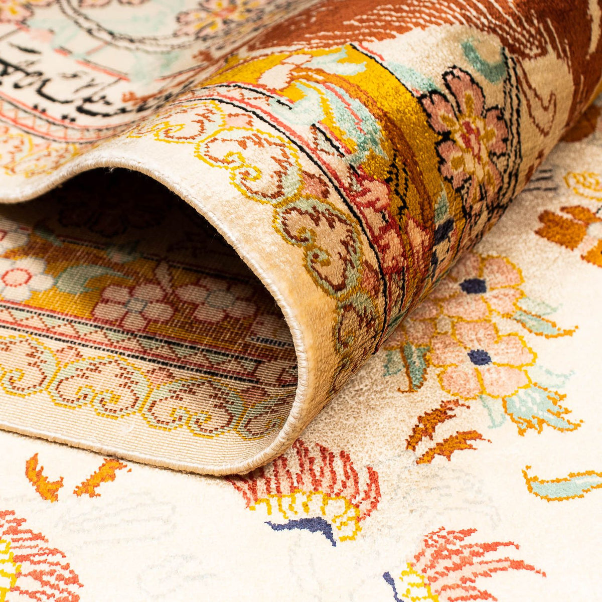 Seidenteppich - Ghom Seide - Premium 195 x 125 cm Teppichbrücke