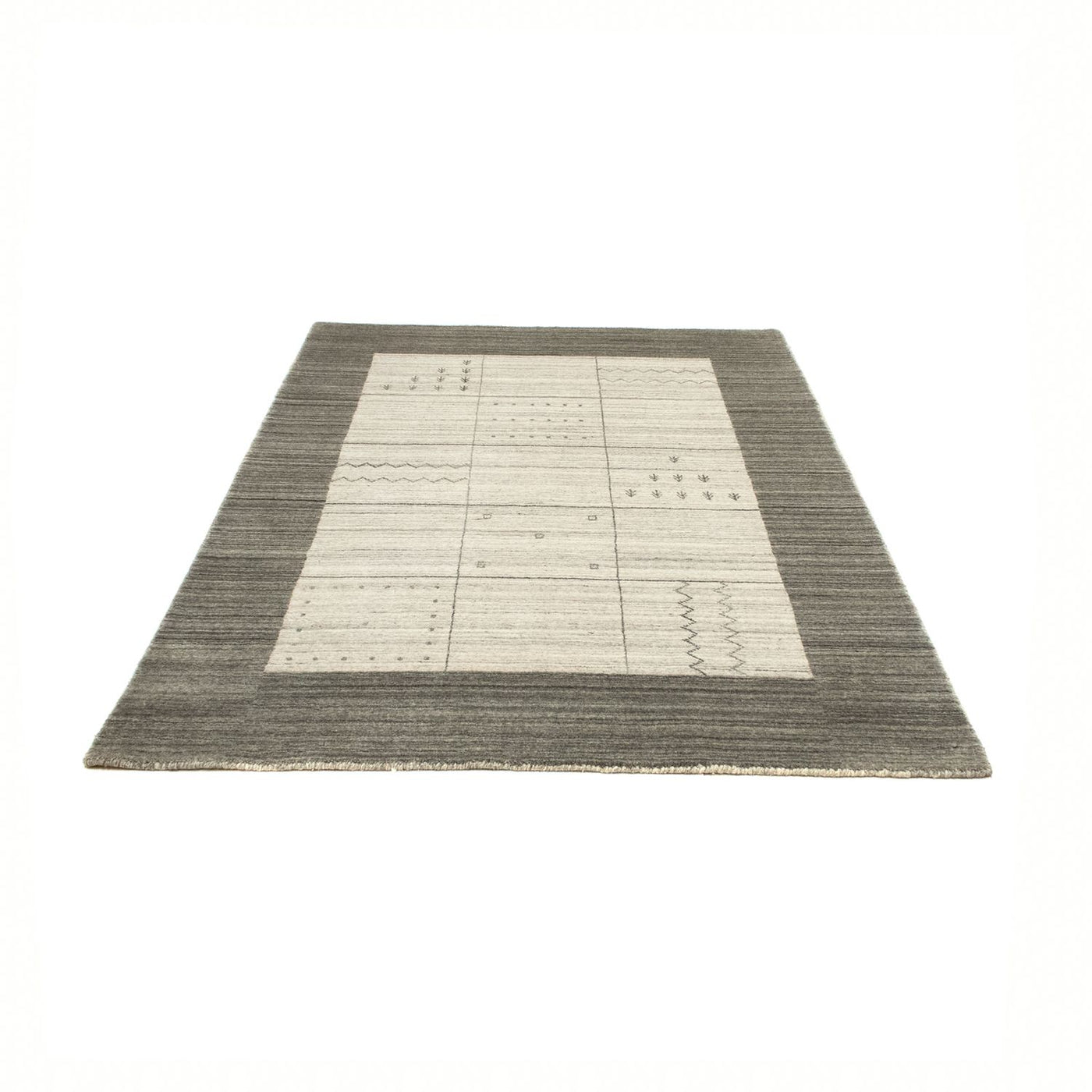 Gabbeh Teppich - Loribaft Perser 200 x 140 cm - grau